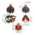 thumbnail image 3 of Versatile Crystal Studded Ladybugs Pin Handmade Enamel Badge Perfect For Dresses Coats And Special Occasion Attire, 3 of 17