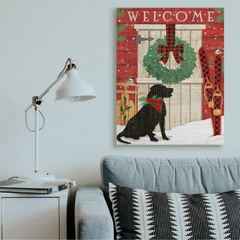 Stupell Industries Charming Country Holiday Welcome Home Pet Scene Canvas Wall Art Design by Andrea Tachiera, 36" x 48"