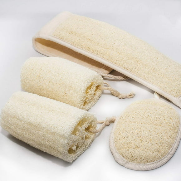 UCINNOVATE Éponge Égyptienne Écologique en Luffa de Douche Naturel, Grand Luffa de Douche Exfoliant Exfoliants pour le Corps Qui Élimine les Peaux Mortes pour une Peau Plus Lisse, Luffa Exfoliant pour le Dos Brossage à Sec Applicateur de Brosse pour le Corps