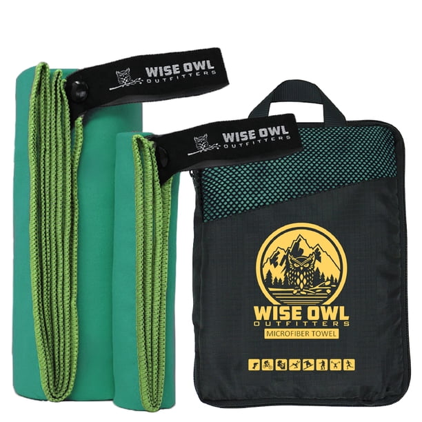 Wise Owl Outfitters Toalla De Camping De Microfibra – Toalla De Secado Rápido Para Viajes, Mochileros, Senderismo, Playa, Gimnasio Y Yoga – Compacta De Secado Rápido Y Ligera
