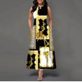 thumbnail image 1 of WAYOFLOVE Ladies Spring Summer Long Dress Women White Sleeveless V-neck Pockets Party Dresses Elegant Print Casual Vintage DressM Gao Jinjia LED, 1 of 2