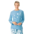 thumbnail image 3 of Collections Etc Women's Snowflake Tunic & Fleece Pajama Set Blue X-Large, 3 of 5