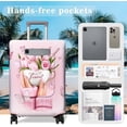 thumbnail image 2 of Travel Luggage Cover Suitcase Girl Protector Storage Fits 18-32 Inch Luggage Flower Luggage Protector Wheel Covers Patterned Travel with Pocket Elastic Luggage Anti-scratch Suitcase Cover M, 2 of 6