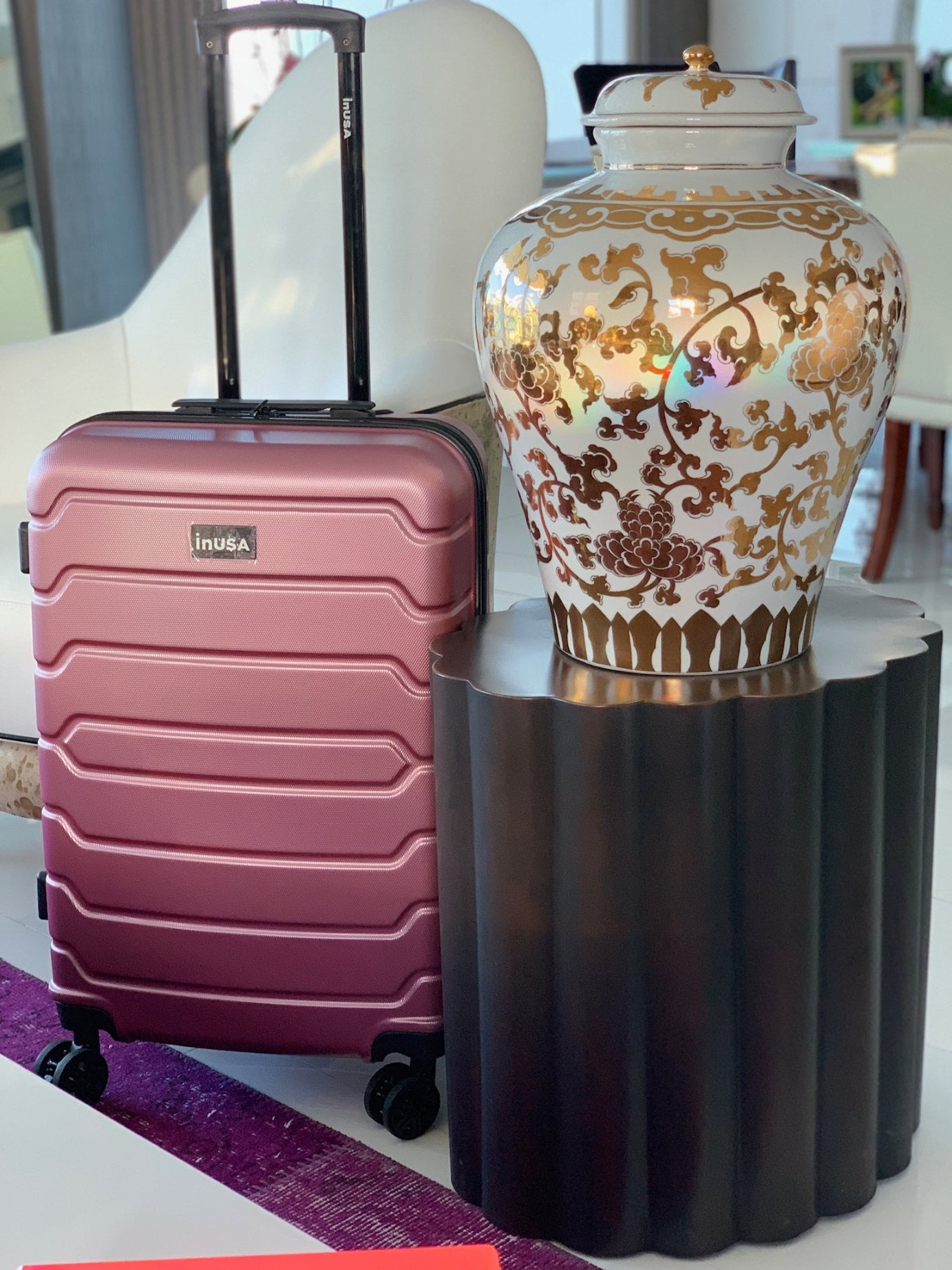 InUSA Trend 28" Hardside Lightweight Luggage with Spinner Wheels, Handle, and Trolley, Rose Gold