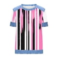 thumbnail image 5 of DPTALR Women's Casual Solid Color Round Neck Short Sleeve T-Shirt Loose Fit Tops,Pink,Size S, 5 of 5