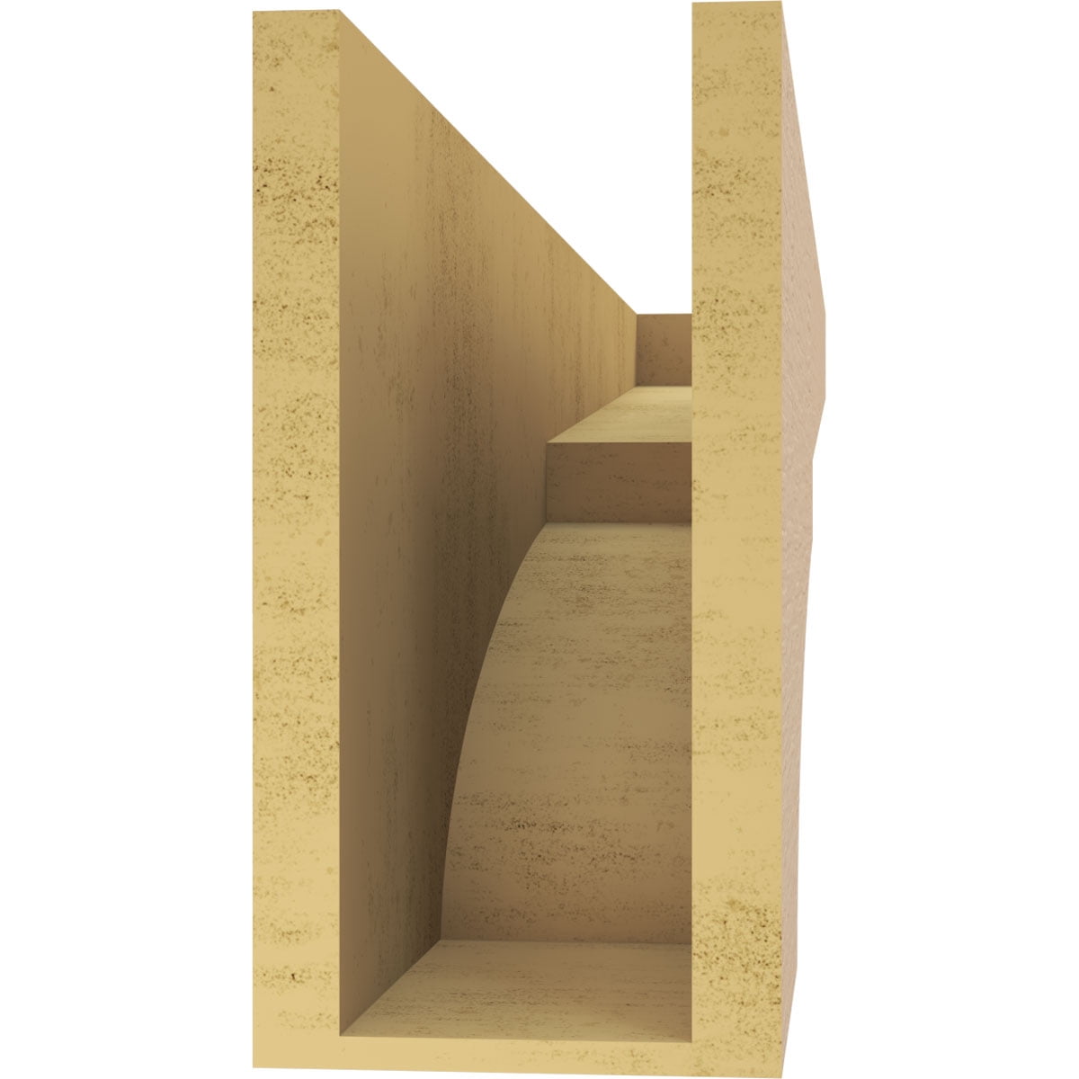 6"W x 36"D x 12"H Thin Monterey Rough Cedar Woodgrain TimberThane Corbel, Primed Tan