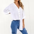 thumbnail image 3 of TAIAOJING Women's Long Sleeve Casual Tops Loose Button Long Dress Cotton Ladies Tops T-Shirt Casual Cute Shirts, 3 of 6