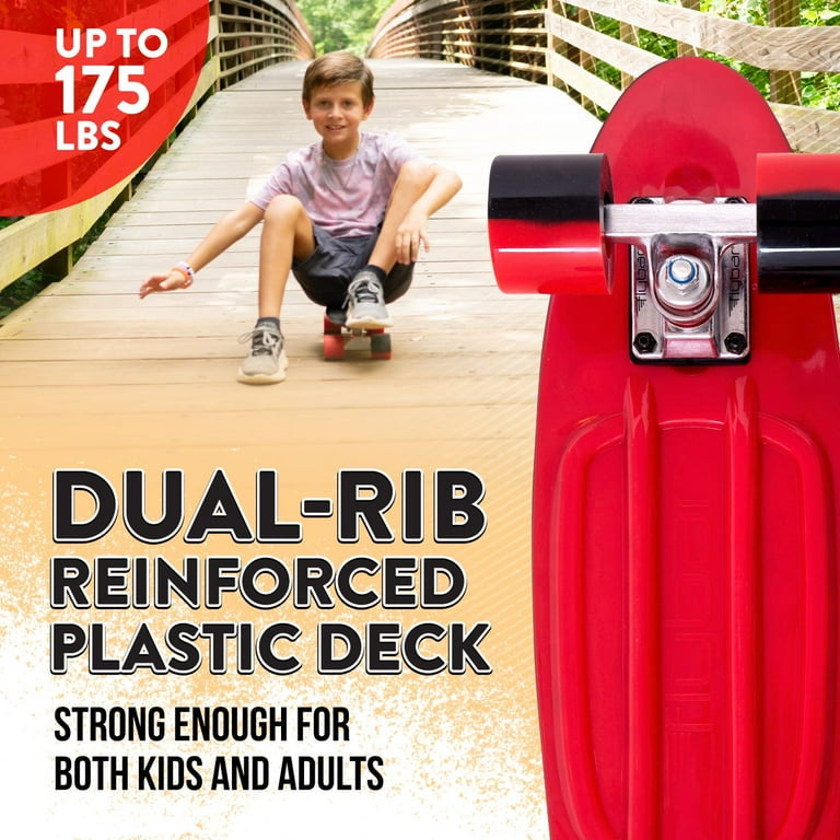 定価11万 22AW新作・新品・未使用品 ボタンフライ SKATER サイズ42 Flybar 22 inch Plastic Cruiser Skateboard, Non-Slip Deck, for Boys