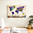 thumbnail image 3 of Elephant Stock Rainbow Grunge World Map Wall Art - Horizontal Canvas Wall Art - Living Room Wall Decor - Map Canvas - Blue And Green Decor - 12" x 8", 3 of 8