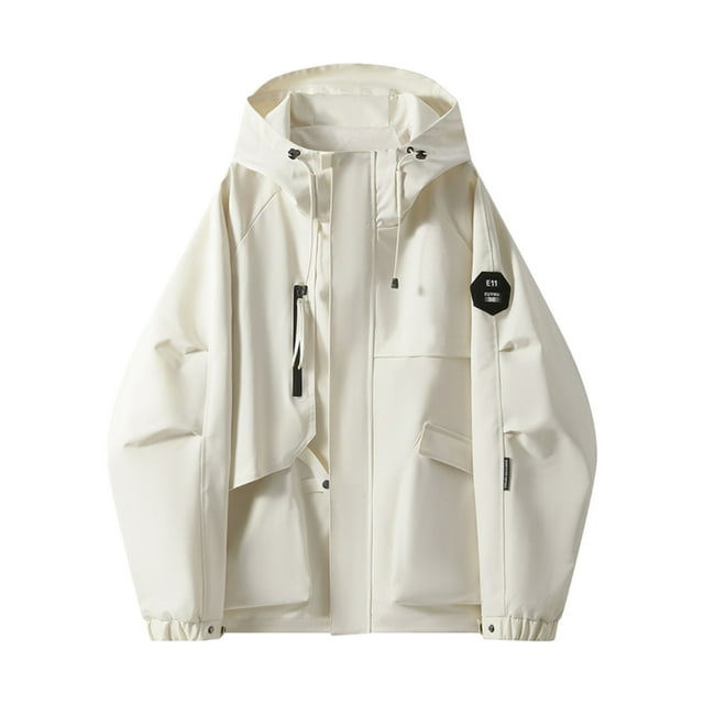 Veste de Travail à Capuche pour Hommes Manches Longues Couleur Unie Décontractée pour Printemps Automne Saisons