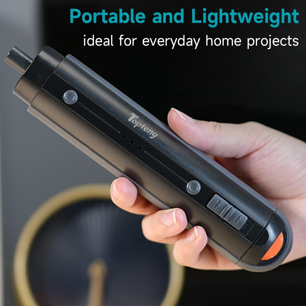 TOPTENG Electric Screwdriver Set, 3.6V 38-in-1 Multi-Function, 220RPM, 4N.m Torque, 2000mAh Li-Ion Battery with Charging Base and LED Lighting, Repair Tool for Electronics Phone Camera Laptop Watch