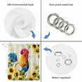 thumbnail image 4 of Farmhouse Rooster Shower Curtain, Waterproof Shower Curtains for Bathroom, Vintage Botanical Sunflower Floral Washable Fabric Bathtub Curtain Set Bath Decor with 12 Hooks Stall 36"x72", 4 of 8