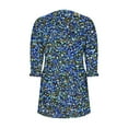 thumbnail image 7 of GNFQXSS Women's Printed Short Sleeve V Neck Mini Dress Pull On Comfortable Outdoor Wear Floral Pattern Loose Flowy Lightweight Design Blue XL, 7 of 7