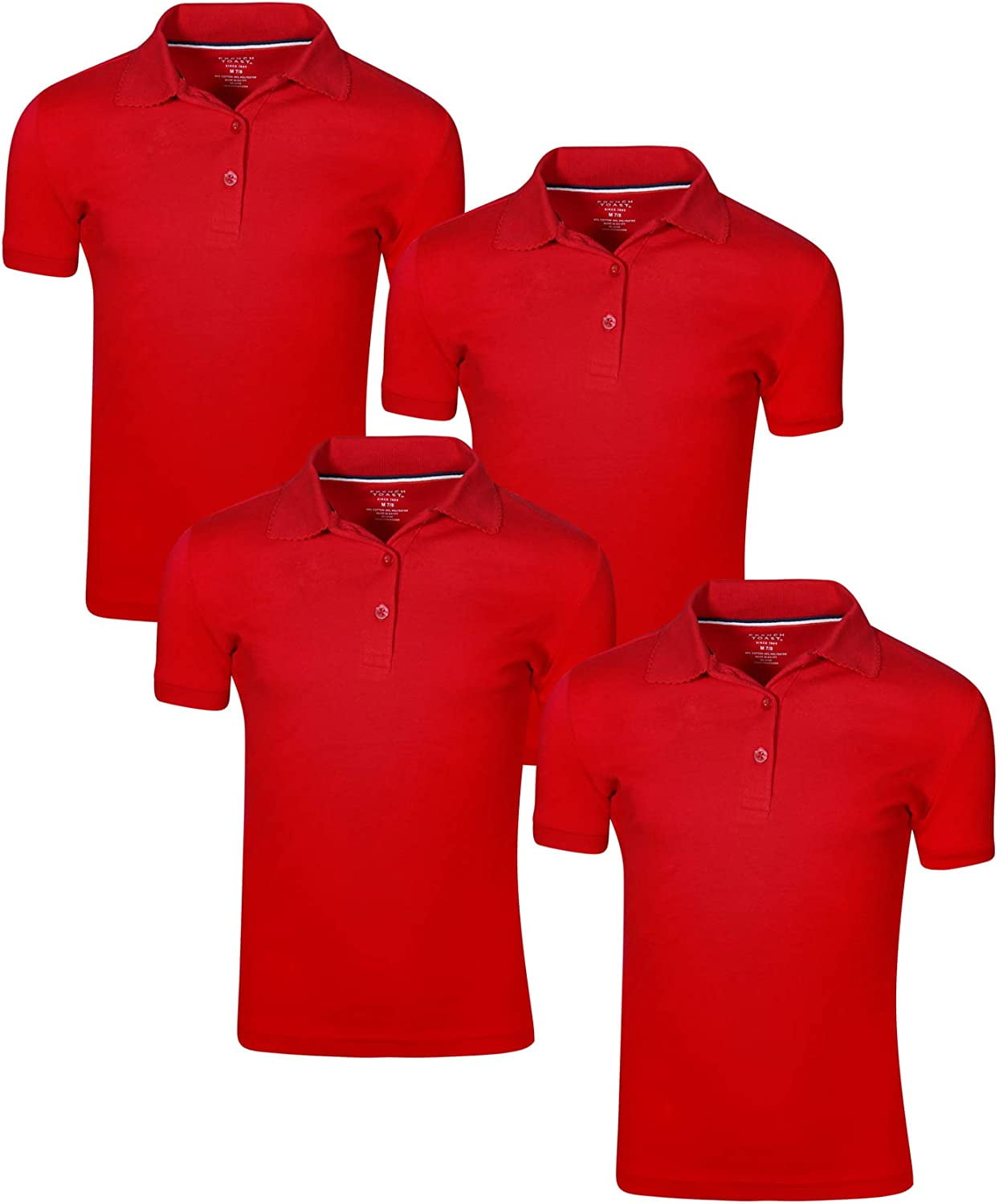 4 Pack French Toast Girls Uniform Polo Short Sleeve Interlock