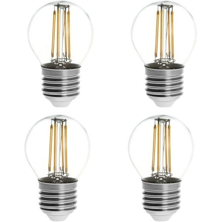 

G16-DS-4W-WW27 Dimmable G14/G16 E26/E27 4W Edison Style LED Vintage Antique Filament Bulb 40W Equivalent Warm White 2700K 4-Pack