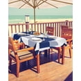 thumbnail image 2 of Fsddascl Navy Blue Geometric Outdoor Tablecloth - 60x120 Inch Rectangle Dining Table Cover, Middle Century Modern Abstract Art Waterproof Outdoor Table Cloth with Umbrella Hole & Zipper for Patio, 2 of 7