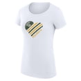 thumbnail image 2 of Women's G-III 4Her by Carl Banks White Green Bay Packers Heart Graphic Fitted T-Shirt, 2 of 3