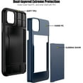 thumbnail image 3 of iPhone 11 Pro Max Case with Card Holder Heavy Duty Protective Dual Layer Shockproof Hidden Card Slot Slim Wallet Case for iPhone 11 Pro Max for Men&Women(Blue), 3 of 14