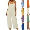 thumbnail image 5 of Women's Casual Sleeveless Wide Leg Jumpsuit with Pockets Loose Fit Summer Romper, 5 of 5