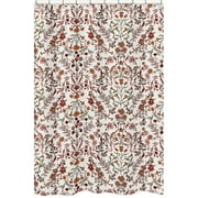 Boho Floral Wildflower Rust Orange and Ivory Fabric Shower Curtain Women Girl by Sweet Jojo Designs