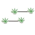 thumbnail image 4 of 2 Uds de Barra de Pezón con Hoja de Flor Hugo Joyería para El Cuerpo Acero Inoxidable Calibre 14, 4 of 5