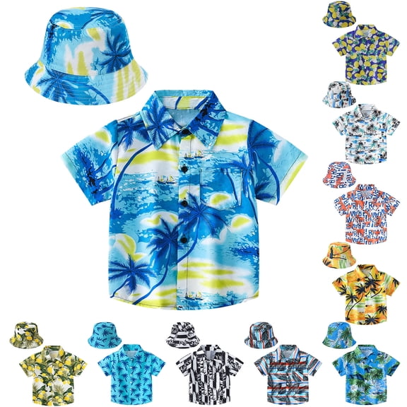 ibiyuan Polo Shirts for Boys Button Down Shirt Striped Short Sleeve Active Gentleman Tops T-Shirts Infant To Big Kid,11-12 Years