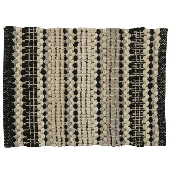 Park Designs Black Stripe Crossroads Chindi Placemat Set of 4