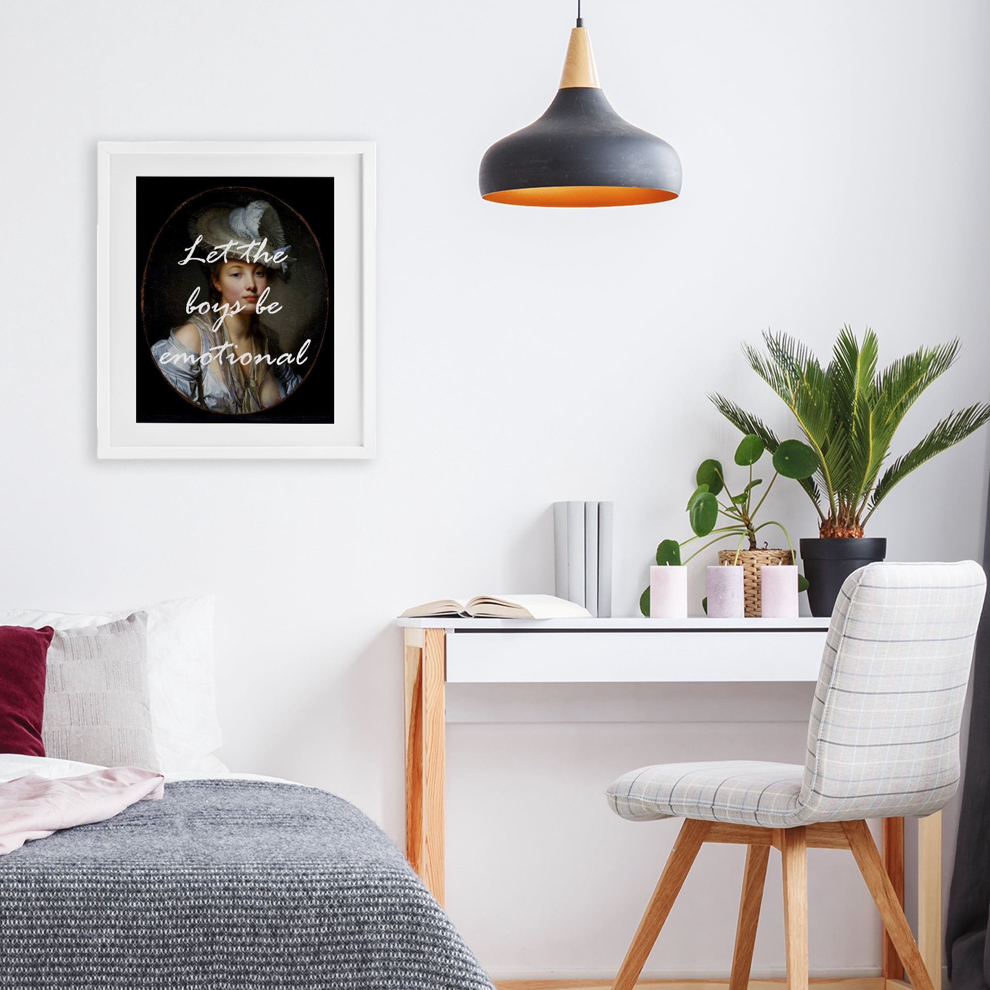 Stupell Industries Let The Boys Be Emotional White Framed Print Under Glass, design by Tina LeCour