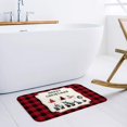 thumbnail image 1 of Tapis de Porte Intérieur à Carreaux Rouges Joyeux Noël, Flocon de Neige, Antidérapant, 16x24 Pouces, 1 of 6