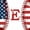 White Red E, variant on meiyoeat Initial E Letter Twin Quilt Set for Boys, USA Flag Baseball Sport Twin Coverlet Set, 2 Pieces, 1 Comforter and 1 Pillowcase