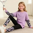 thumbnail image 5 of Hotiary 2Pcs Teens Little Girls Tracksuit Pant Outfit Sets Long Sleeve Sweatshirt & Leggings Color-Block Hoodie Top Sweapants Winter Fall Clothes, 6-14 Years, 5 of 8
