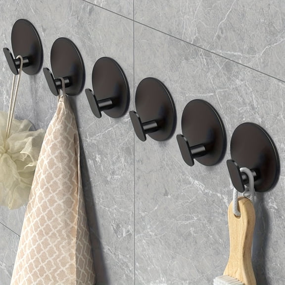 ZYHYPWW 6PCS Stainless Steel Bathroom Towel Hooks, Heavy-Duty Wall Mount Hooks for Towels, Robes, Hats, Coats, Ideal for Bathroom, Bedroom, Kitchen