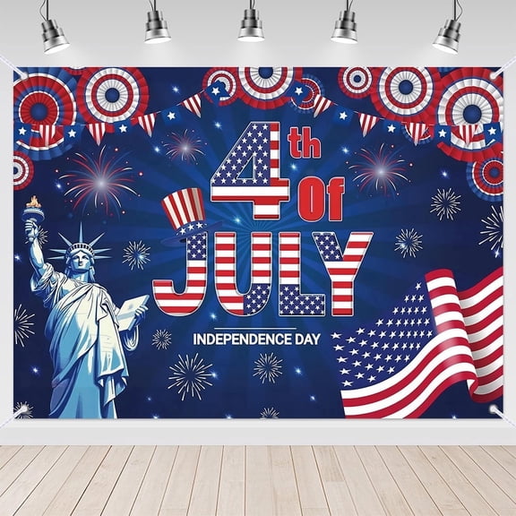 7x5ft Statue of Liberty Independence Day Backdrop for 4th of July Party