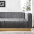 thumbnail image 5 of Better Home Products Foxy Velvet Sofa with Gleaming Gold Steel Base in Blue, Fully Assembled (Gray), 5 of 9