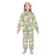 thumbnail image 2 of Fluffy Pajamas Set Fuzzy Winter Warm Pj Sets Pullover Tops and Long Pants Pink Tulips and Cosmos X-Small, 2 of 8