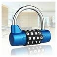 thumbnail image 2 of Weatherproof Security Padlock Portable Heavy Duty 4 Dial Digit Combination Lock Outdoor Gym, 2 of 7