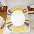 thumbnail image 5 of Feelyou Abstract Grey Yellow Twin Sheet Sets for Men, Modern Art Striped Twin Fitted Sheet, Contemporary Aesthetic Flat Sheet, Lightweight Room Decor, 3 Pieces, 5 of 7