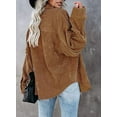 thumbnail image 3 of EIMELI Women Corduroy Long Sleeve Button Down Shirt Oversized Jacket Tops, 3 of 3