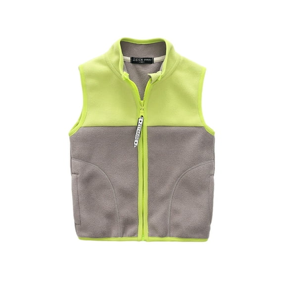 LYMAYTER Boys Girls Warm Vest for Kids Toddler Solid Color Tank Boys Sleeveless Cardigan Jacket for 1-12 Years