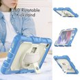 thumbnail image 6 of Case for Samsung Galaxy Tab A7 Lite 2021 8.7 inch with Screen Protector, 360 Degree Rotating Kickstand Hand Strap Heavy Duty Shockproof Cover with Shoulder Strap, Cream Navy, 6 of 7