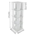 thumbnail image 6 of 360 Revolving Bookshelf White Bookcase Storage Shelf Freestanding Display Rack, 6 of 17