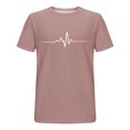thumbnail image 4 of VBTAPA Mens Heartbeat Print T-shirts Trendy Casual Short Sleeve Round Neck Tees Lightweight Gym Workout Shirts Rose Gold XXXL, 4 of 6