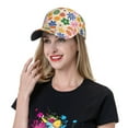 thumbnail image 5 of Honeii Groovy Daisy Flowers Print Hat, Women's Baseball Hat Unisex Fit, Baseball Cap,Adjustable One Size, 5 of 6