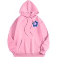 thumbnail image 5 of Pink Graphic Hoodie For Women 2024 Cute Preppy Sweatshirt Long Sleeve Drawstring Pullover Tops With Pockets, 5 of 5