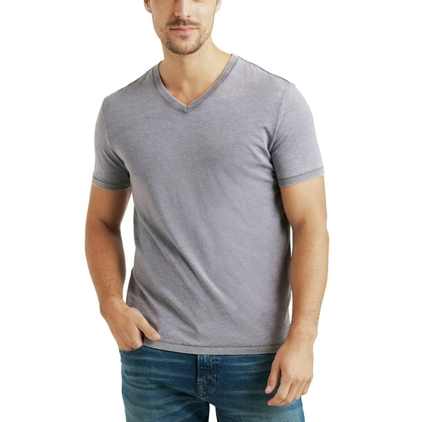 Camiseta Lucky Brand Venice Burnout con cuello en V para Hombre - Gris