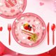 thumbnail image 5 of Lekihaqq Valentine's Day Party Plates Disposable Dinnerware Heart Themed Tableware Heavy Duty Paper Plates for Birthday Party Decorations Festive Celebration Supplies, 5 of 6