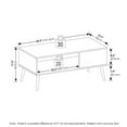 thumbnail image 6 of Furinno Claude Mid Century Style Coffee Table with Wood Legs, Marble White, 6 of 6