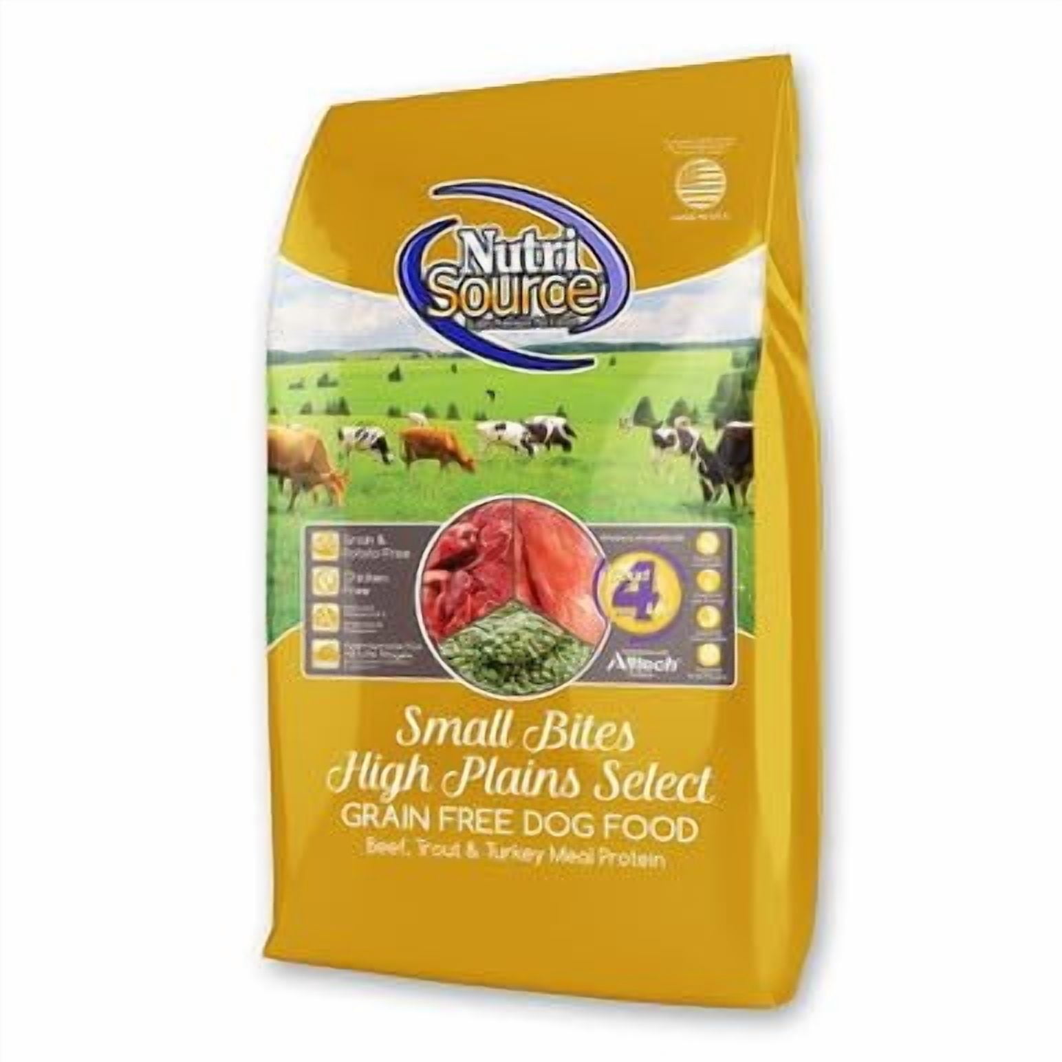 Nutrisource Small Bites High Plains Select Grain Free Dry Dog Food, 4 Pounds