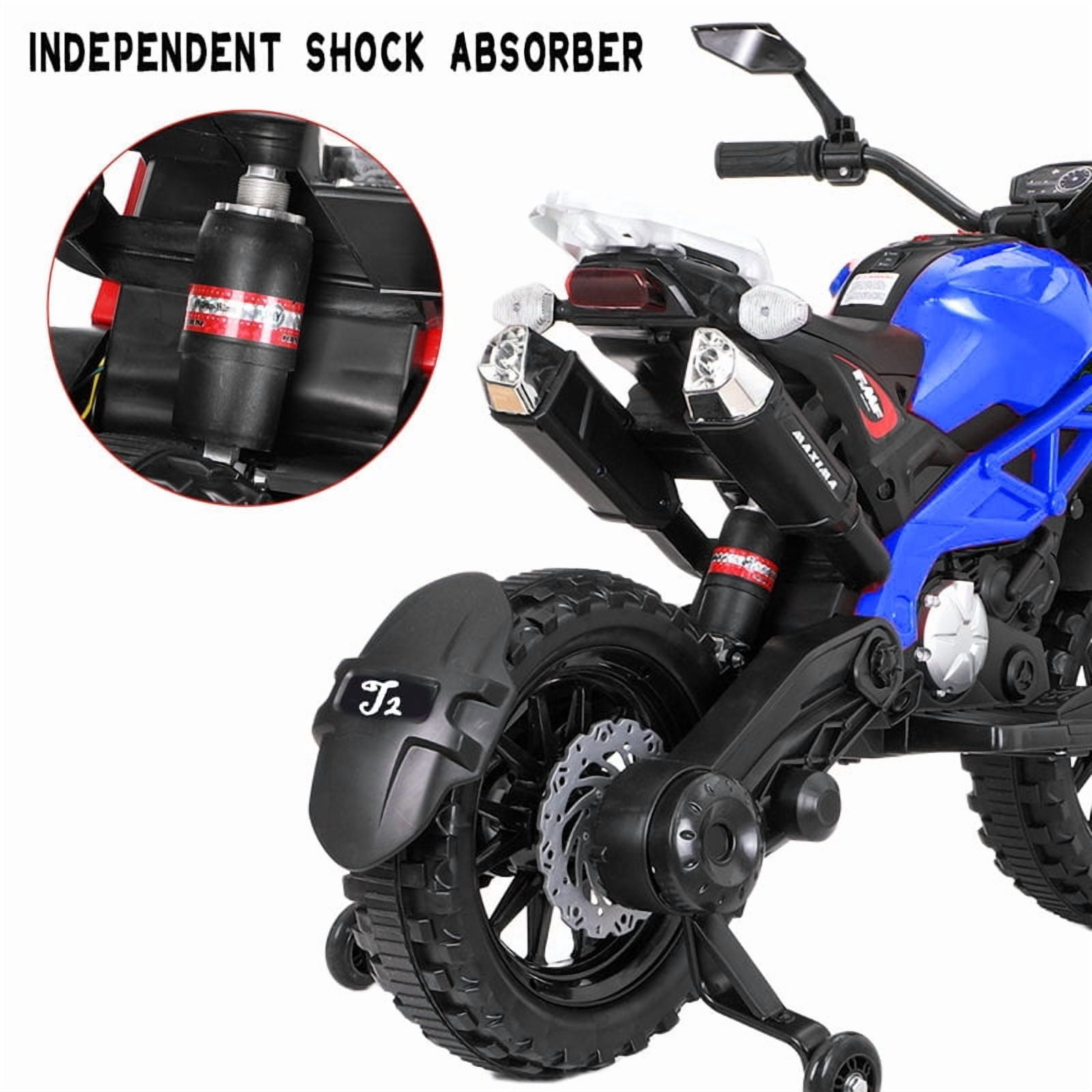 Electric MotorcycleFor Kids, Tamco 12V7AH Ride On Dirt Bike Toys, Gift For 3~6 Years Boys Girls With Training Wheels, Hand Racing/ Foot Brake/PU seat Goods Weight 40 LB