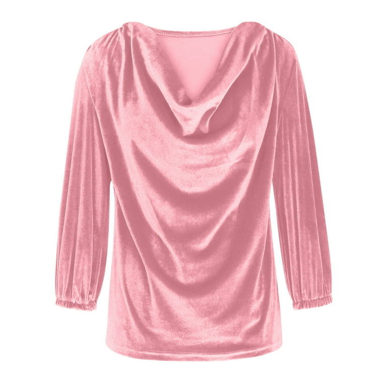 トップス KAVAL Round neck blouse Women's Work Tops Chiffon Shirt Long Sleeve Keyhole Neck Elegant